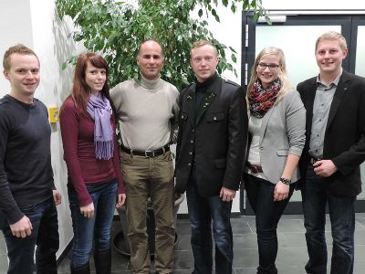 v.l.: Manuel Krautgartner (Obmann Landjugend Bruck), Bettina Thonhofer (Leiterin Landjugend Mürzzuschlag), Mario Wünsch (Amt der Steiermärkischen Landesregierung), Matthias Täubl (Obmann Landjugend Mürzzuschlag), Elisabeth Weber (Landjugend-Regionalbetreuerin) und Bernhard Linzmeier (Obmann Landjugend Leoben)