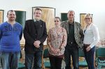 Jugendmanagerin Valerie Böckel mit Jurist Mario Wünsch und den Vertretern der Bezirksblasmusik Leoben, Isa Ammerer, Vinzenz Keimel und Christoph Stoni (v.r.n.l.) © RJM